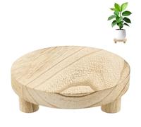 M METERXITY 1-Pack Plant Risers for Inside Pots, 15.2 Cm/5.98 Inch Round Wooden Tray for Kitchen/Bathroom/Farmhouse/Decor/Soap/Dish/Perfume, Pots Stand [Light-Fired Color]