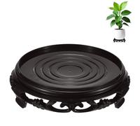 M METERXITY 1-Pack Plant Stand for Inside Pots, 17.2 Cm/6.77 Inch Plant Riser for Vase/Fishbowl/Flower Pot/Lamp/Redwood Base/Vintage Display Rack Decor [Dark Brown]