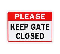 M METERXITY 1-Pack Please Keep Gate Closed Sign, 10" x 7" Rust Free Waterproof Signs Fade Resistant Aluminum Reflective Sign for Indoor/Outdoor/Home/Office [Red White Black]