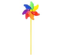 M METERXITY 1-Pack Rainbow Pinwheels, 19.7 Inch Plastic Wind Spinners Outdoor Flower Windmill for Party Decorations/Yard/Garden, Toy Wind Spinners [Rainbow]