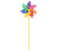 M METERXITY 1-Pack Rainbow Pinwheels, 19.7 Inch Plastic Wind Spinners Outdoor Flower Windmill for Party Decorations/Yard/Garden, Toy Wind Spinners [Rainbow Stripes]