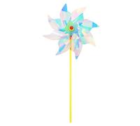 M METERXITY 1-Pack Rainbow Pinwheels, 20 Inch Plastic Wind Spinners Outdoor Flower Windmill for Party Decorations/Yard/Garden, Toy Wind Spinners [Clear]