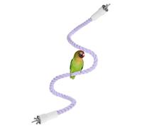 M METERXITY 1-Pack Rope Perches for Bird Cages, 31.5 in Length Comfort Grip Flexible Rope Perch Beak & Paw Grinding for Parrots/Cockatiels/Parakeets, Bird Platform Sand [Purple]