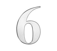 M METERXITY 1-Pack Self-adhesive House Number, 2 Inch 304 Stainless Steel Mailbox Number Address Number for House/Office/Hotel/Farmhouse, House Number for Outside [Number 6, Silver]