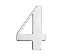 M METERXITY 1-Pack Self-adhesive House Number, 3 Inch 304 Stainless Steel Mailbox Number Address Number for House/Office/Hotel/Farmhouse, House Number for Outside [Number 4, Silver]