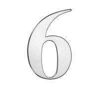 M METERXITY 1-Pack Self-adhesive House Number, 3 Inch 304 Stainless Steel Mailbox Number Address Number for House/Office/Hotel/Farmhouse, House Number for Outside [Number 6, Silver]