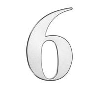 M METERXITY 1-Pack Self-adhesive House Number, 4 Inch 304 Stainless Steel Mailbox Number Address Number for House/Office/Hotel/Farmhouse, House Number for Outside [Number 6, Silver]
