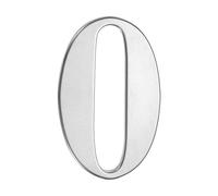 M METERXITY 1-Pack Self-adhesive House Number, 4 Inch 304 Stainless Steel Mailbox Number Address Number for House/Office/Hotel/Farmhouse, House Number for Outside [Number 0, Silver]