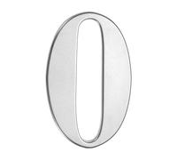 M METERXITY 1-Pack Self-adhesive House Number, 5 Inch 304 Stainless Steel Mailbox Number Address Number for House/Office/Hotel/Farmhouse, House Number for Outside [Number 0, Silver]