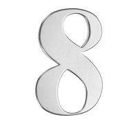 M METERXITY 1-Pack Self-adhesive House Number, 5 Inch 304 Stainless Steel Mailbox Number Address Number for House/Office/Hotel/Farmhouse, House Number for Outside [Number 8, Silver]