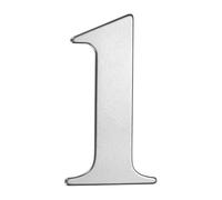 M METERXITY 1-Pack Self-adhesive House Number, 5 Inch 304 Stainless Steel Mailbox Number Address Number for House/Office/Hotel/Farmhouse, House Number for Outside [Number 1, Silver]