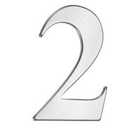 M METERXITY 1-Pack Self-adhesive House Number, 6 Inch 304 Stainless Steel Mailbox Number Address Number for House/Office/Hotel/Farmhouse, House Number for Outside [Number 2, Silver]