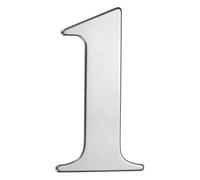 M METERXITY 1-Pack Self-adhesive House Number, 6 Inch 304 Stainless Steel Mailbox Number Address Number for House/Office/Hotel/Farmhouse, House Number for Outside [Number 1, Silver]