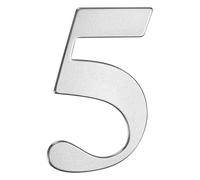 M METERXITY 1-Pack Self-adhesive House Number, 6 Inch 304 Stainless Steel Mailbox Number Address Number for House/Office/Hotel/Farmhouse, House Number for Outside [Number 5, Silver]