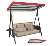 M METERXITY 1-Pack Swing Replacement Canopy, 6.1x3.8x0.6 Inch 600D Thicken Oxford patio swings with canopy Waterproof Fabric for Outdoor Garden/Yard/Park/Porch/Patio [Red]
