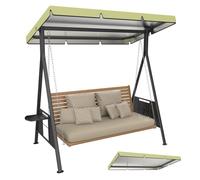 M METERXITY 1-Pack Swing Replacement Canopy, 6.2x4x0.5 Inch 600D Thicken Oxford patio swings with canopy Waterproof Fabric for Outdoor Garden/Yard/Park/Porch/Patio [Beige]
