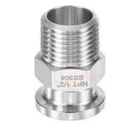 M METERXITY 1-Pack Tri Sanitary 1/2 in Clamp Fittings to 1/2 in NTP Male Thread Stainless Steel Pipe Hexagon Fitting for Food/Beverage/Home Brew Adapter Connector, Ferrule OD 25.2mm