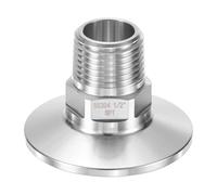 M METERXITY 1-Pack Tri Sanitary 1.5 in Clamp Fittings to 1/2 in NTP Male Thread Stainless Steel Pipe Hexagon Fitting for Food/Beverage/Home Brew Adapter Connector, Ferrule OD 50.5mm