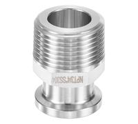 M METERXITY 1-Pack Tri Sanitary 3/4 in Clamp Fittings to 3/4 in NTP Male Thread Stainless Steel Pipe Hexagon Fitting for Food/Beverage/Home Brew Adapter Connector, Ferrule OD 25.2mm