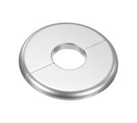 M METERXITY 1-Pack Wall Split Flange, ABS Round Self-Adhesive Escutcheon Plate Cover Buckle for 25 mm/0.98 in Dia Pipe Accessories/Floor/Ceiling, Plumbing Cover Plates [Silver,6.5mm/0.26in H]