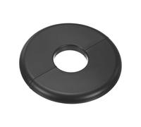 M METERXITY 1-Pack Wall Split Flange, ABS Round Self-Adhesive Escutcheon Plate Cover Buckle for 26mm/1.02in Dia Pipe Accessories/Floor/Ceiling, Plumbing Cover Plates [Black,6mm/0.24in H]