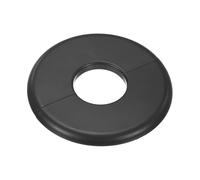 M METERXITY 1-Pack Wall Split Flange, ABS Round Self-Adhesive Escutcheon Plate Cover Buckle for 32 mm/1.26 in Dia Pipe Accessories/Floor/Ceiling, Plumbing Cover Plates [Black,6.5mm/0.26in H]