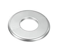 M METERXITY 1-Pack Wall Split Flange, ABS Round Self-Adhesive Escutcheon Plate Cover Buckle for 44mm/1.73in Dia Pipe Accessories/Floor/Ceiling, Plumbing Cover Plates [Silver,6mm/0.24in H]