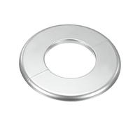 M METERXITY 1-Pack Wall Split Flange, ABS Round Self-Adhesive Escutcheon Plate Cover Buckle for 63 mm/2.48 in Dia Pipe Accessories/Floor/Ceiling, Plumbing Cover Plates [Silver,6.5mm/0.26in H]