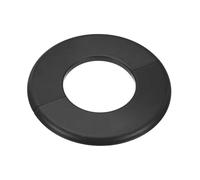 M METERXITY 1-Pack Wall Split Flange, ABS Round Self-Adhesive Escutcheon Plate Cover Buckle for 64mm/2.52in Dia Pipe Accessories/Floor/Ceiling, Plumbing Cover Plates [Black,6mm/0.24in H]