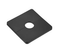 M METERXITY 1-Pack Wall Split Flange, ABS Square Self-Adhesive Escutcheon Plate Cover Buckle for 20 mm/0.79 in Dia Pipe Accessories/Floor/Ceiling, Plumbing Cover Plates [Black,7mm/0.28in H]