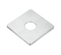 M METERXITY 1-Pack Wall Split Flange, ABS Square Self-Adhesive Escutcheon Plate Cover Buckle for 25 mm/0.98 in Dia Pipe Accessories/Floor/Ceiling, Plumbing Cover Plates [Silver,7mm/0.28in H]