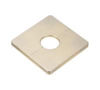 M METERXITY 1-Pack Wall Split Flange, ABS Square Self-Adhesive Escutcheon Plate Cover Buckle for 25 mm/0.98 in Dia Pipe Accessories/Floor/Ceiling, Plumbing Cover Plates [Gold,7mm/0.28in H]