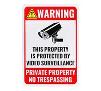 M METERXITY 1-Pack Warning This Property Is Protected by Video Surveillance Sign,10"x7" Aluminum Under Camera Monitoring Recording Reflective Security Camera Sign for House/Business/CCTV
