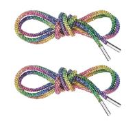 M METERXITY 1-Pair Rhinestone Shoelaces for Sneakers 55" Round Bling Crystal Drawstring Cords for Sneakers/Boots/Hoodie Rhinestone Hoodie String Rope Shoe Laces Replacement [Iridescent]