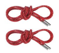M METERXITY 1-Pair Rhinestone Shoelaces for Sneakers 55" Round Bling Crystal Drawstring Cords for Sneakers/Boots/Hoodie Rhinestone Hoodie String Rope Shoe Laces Replacement [Red]