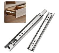 M METERXITY 1-Pair Soft Close Drawer Slides, 9.8 Inch/ 250mm Full Extension Ball Bearing Drawer Slides for Furniture/Cabinets, Cold Rolled Steel 3 Fold Cabinet Rails 33lb Capacity [Silver]