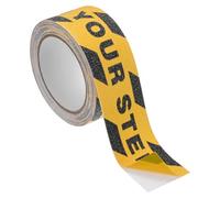 M METERXITY 1 Pcs WATCH YOUR STEP Floor Decals Stickers 2 x 197 Inch Watch Your Step Sign Warning Sticker Self-Adhesive Anti Slip Abrasive Tape for Indoor/Outdoor Stairs Step[Yellow Black]