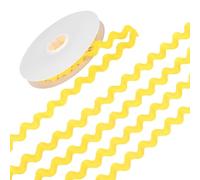 M METERXITY 1-Roll Rick Rack Trim, 10 Yard 15mm / 0.6 Inch Wave Bending Fringe Trimming Ribbon for Sewing/DIY Crafts/Clothes/Decoration, Polyester RIC Rac Trim [Yellow]