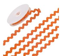 M METERXITY 1-Roll Rick Rack Trim, 10 Yard 15mm / 0.6 Inch Wave Bending Fringe Trimming Ribbon for Sewing/DIY Crafts/Clothes/Decoration, Polyester RIC Rac Trim [Orange]