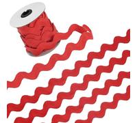 M METERXITY 1-Roll Rick Rack Trim, 10 Yard 20mm / 0.8 Inch Wave Bending Fringe Trimming Ribbon for Sewing/DIY Crafts/Clothes/Decoration, Polyester RIC Rac Trim [Red]