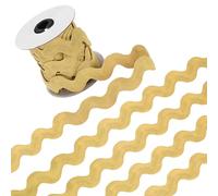 M METERXITY 1-Roll Rick Rack Trim, 10 Yard 20mm / 0.8 Inch Wave Bending Fringe Trimming Ribbon for Sewing/DIY Crafts/Clothes/Decoration, Polyester RIC Rac Trim [Dark Yellow]