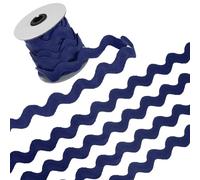 M METERXITY 1-Roll Rick Rack Trim, 10 Yard 20mm / 0.8 Inch Wave Bending Fringe Trimming Ribbon for Sewing/DIY Crafts/Clothes/Decoration, Polyester RIC Rac Trim [Dark Green]