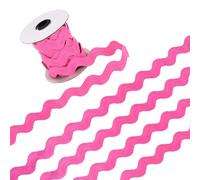 M METERXITY 1-Roll Rick Rack Trim, 10 Yard 20mm / 0.8 Inch Wave Bending Fringe Trimming Ribbon for Sewing/DIY Crafts/Clothes/Decoration, Polyester RIC Rac Trim [Dark Pink]