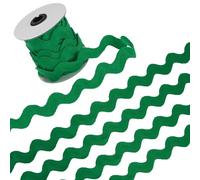 M METERXITY 1-Roll Rick Rack Trim, 10 Yard 20mm / 0.8 Inch Wave Bending Fringe Trimming Ribbon for Sewing/DIY Crafts/Clothes/Decoration, Polyester RIC Rac Trim [Green]
