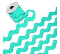 M METERXITY 1-Roll Rick Rack Trim, 10 Yard 30mm / 1.2 Inch Wave Bending Fringe Trimming Ribbon for Sewing/DIY Crafts/Clothes/Decoration, Polyester RIC Rac Trim [Green]