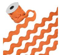 M METERXITY 1-Roll Rick Rack Trim, 10 Yard 30mm / 1.2 Inch Wave Bending Fringe Trimming Ribbon for Sewing/DIY Crafts/Clothes/Decoration, Polyester RIC Rac Trim [Orange]