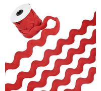 M METERXITY 1-Roll Rick Rack Trim, 10 Yard 30mm / 1.2 Inch Wave Bending Fringe Trimming Ribbon for Sewing/DIY Crafts/Clothes/Decoration, Polyester RIC Rac Trim [Red]