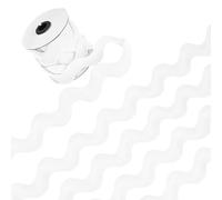 M METERXITY 1-Roll Rick Rack Trim, 10 Yard 30mm / 1.2 Inch Wave Bending Fringe Trimming Ribbon for Sewing/DIY Crafts/Clothes/Decoration, Polyester RIC Rac Trim [White]