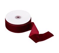 M METERXITY 1 Roll Velvet Ribbon - Polyester Single Face Spool Apply to DIY Decor Bridal Bouquets Wedding Cards Present Packaging (10 Yd x 1-1/2 in, Burgundy)