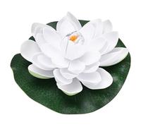 M METERXITY 1-Set Artificial Floating Foam Lotus Flower 7 inch, White